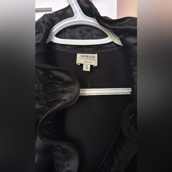 Armani Collezioni Black Ruffled Blouse - Picture 2 of 3